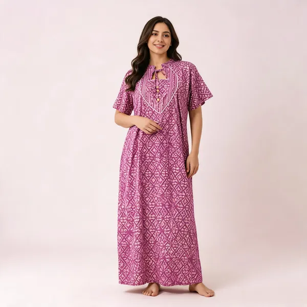 Purple_Pure_Cotton_Jaipuri_Printed_Relaxed_Fit_Nighty_For_Women