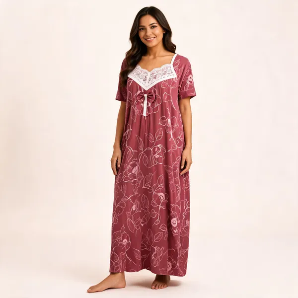 Maroon_Cotton_Satin_Floral_Relaxed_Fit_Nighty_For_Women