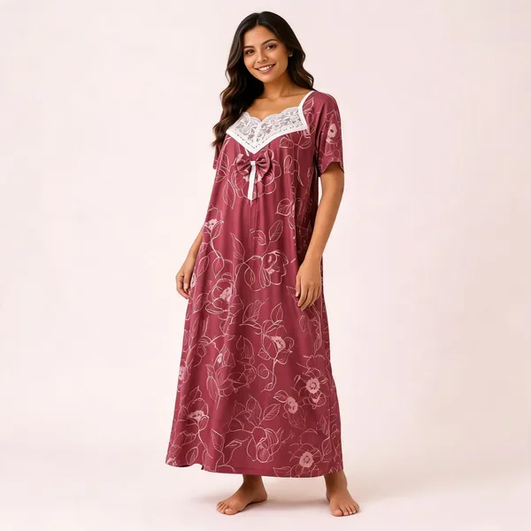 Maroon_Cotton_Satin_Floral_Relaxed_Fit_Nighty_For_Women