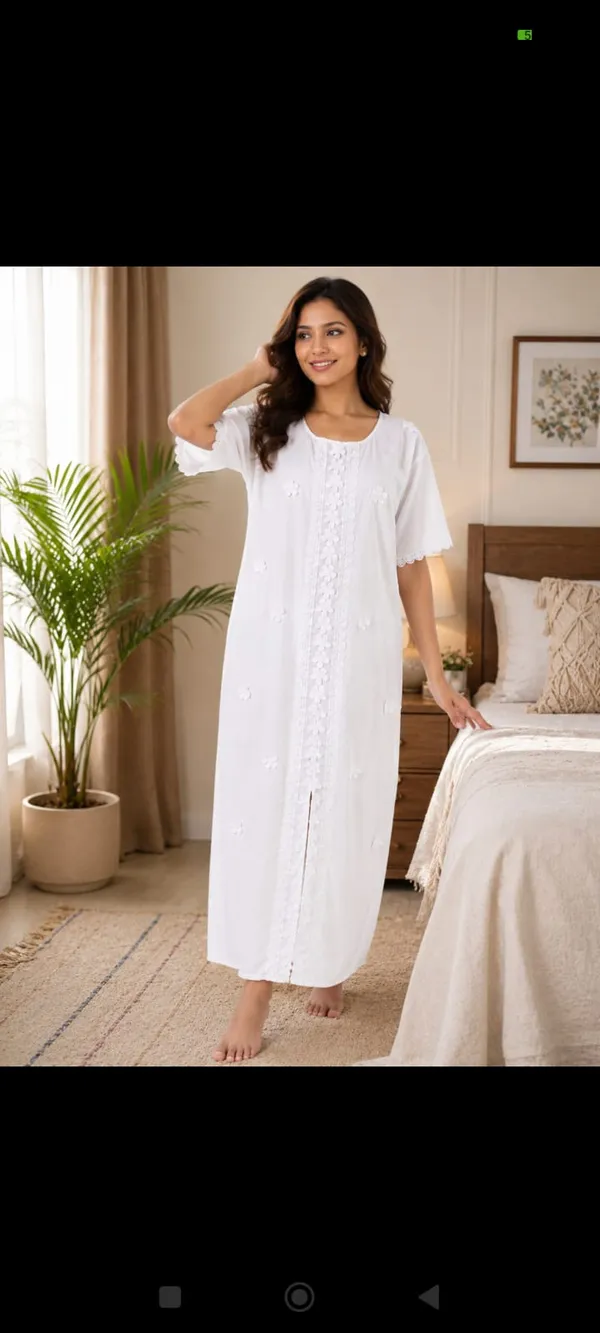 White_Cotton_Satin_Embroidered_Relaxed_Fit_Nighty_For_Women