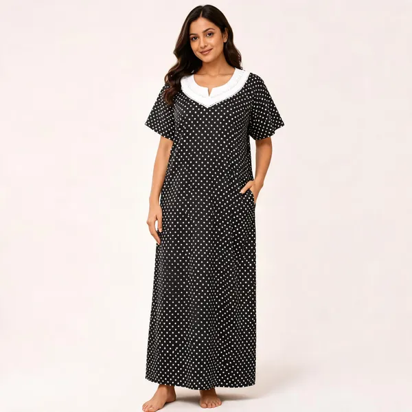 Black_Cotton_Polka_Dot_Relaxed_Fit_Maxi_Nighty_For_Women