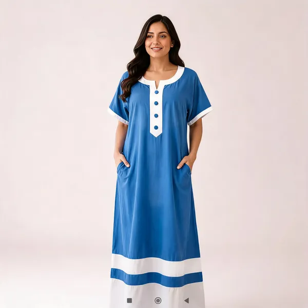 Blue_Cotton_Satin_Contrast_Trim_Loose_Fit_Nighty_For_Women
