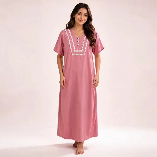 Pink_Cotton_Satin_Relaxed_Fit_Lace_Trim_Nighty_For_Women