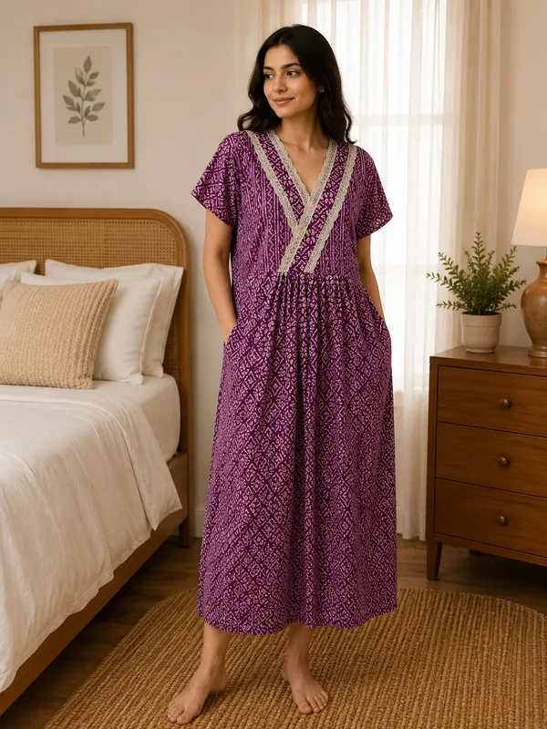 Purple_Pure_Cotton_Jaipuri_Printed_Relaxed_Fit_Nighty_For_Women