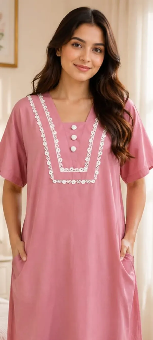 Pink_Cotton_Satin_Relaxed_Fit_Lace_Trim_Nighty_For_Women