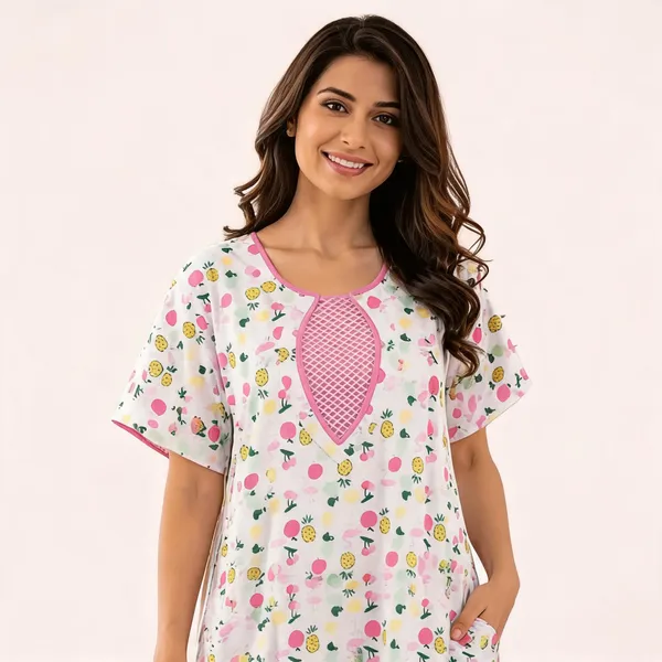 White_Cotton_Floral_Print_Relaxed_Fit_Nighty_For_Women