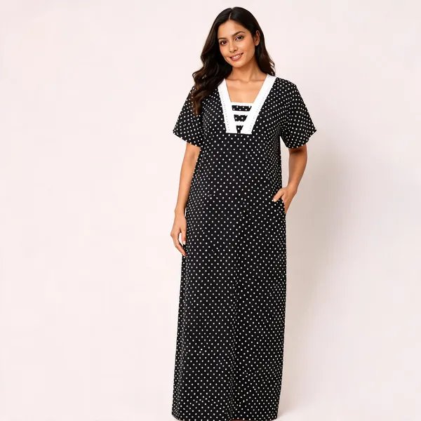 Black_Cotton_Polka_Dot_Relaxed_Fit_Night_Jumpsuit_For_Women