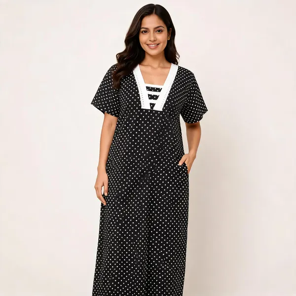 Black_Cotton_Polka_Dot_Relaxed_Fit_Night_Jumpsuit_For_Women