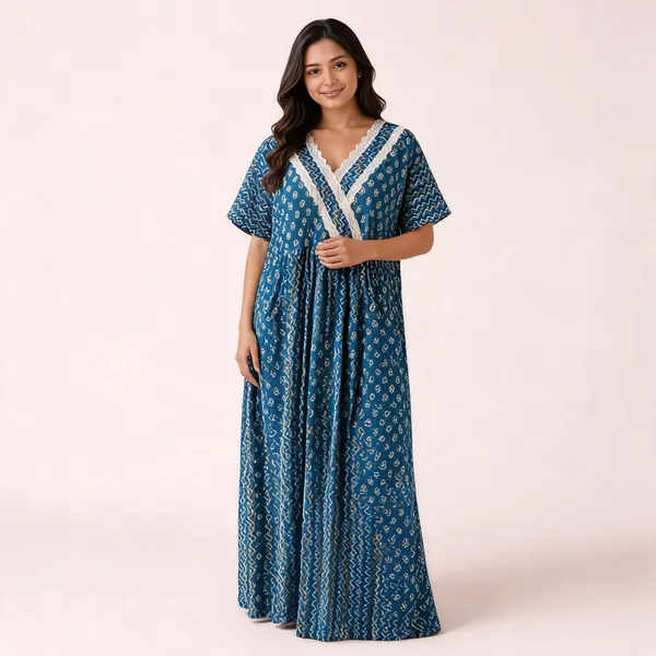 Blue_Pure_Cotton_Jaipuri_Printed_Relaxed_Fit_Maxi_Nighty_For_Women