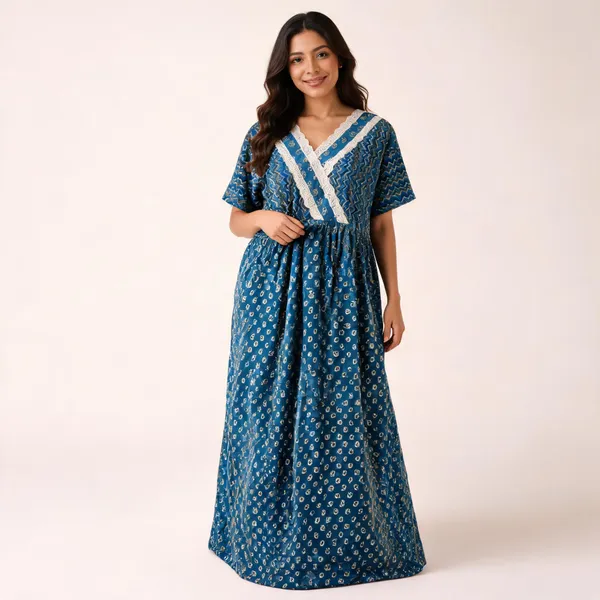 Blue_Pure_Cotton_Jaipuri_Printed_Relaxed_Fit_Maxi_Nighty_For_Women