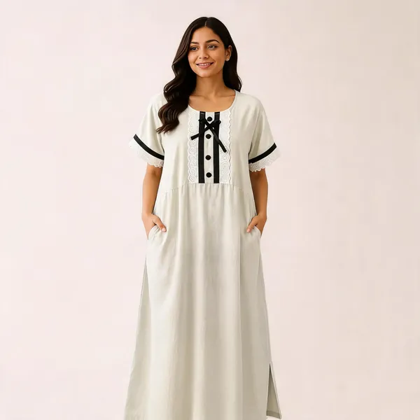 White_Cotton_Relaxed_Fit_Nighty_For_Women