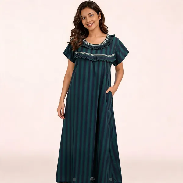 Green_Cotton_Striped_Relaxed_Fit_Nighty_For_Women