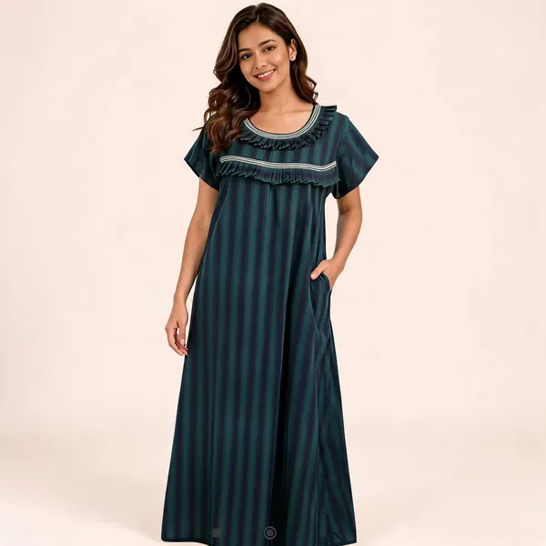 Green_Cotton_Striped_Relaxed_Fit_Nighty_For_Women