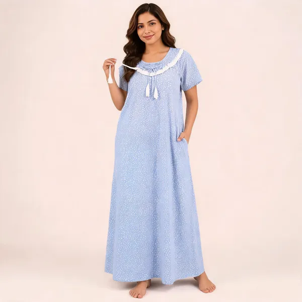 Light_Blue_Cotton_Printed_Relaxed_Fit_Nighty_For_Women