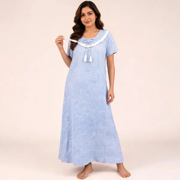Light_Blue_Cotton_Printed_Relaxed_Fit_Nighty_For_Women