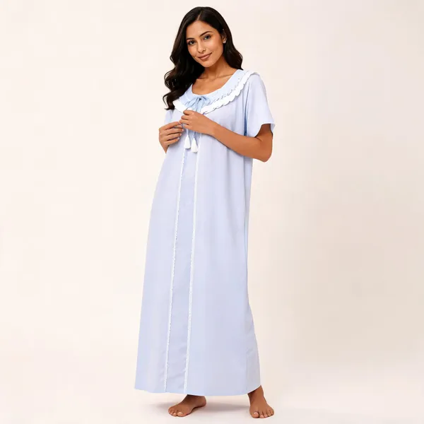 Light_Blue_Cotton_Loose_Fit_Maxi_Nighty_For_Women