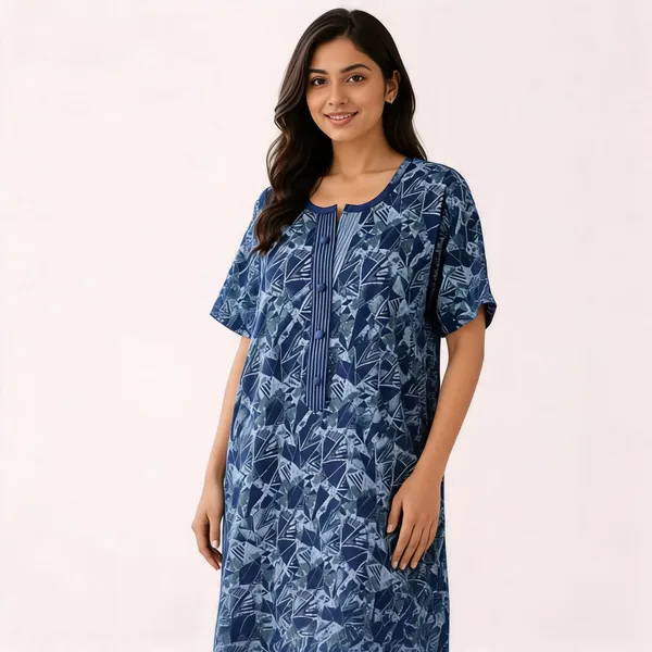 Blue_Popcorn_Cotton_Printed_Straight_Fit_Nighty_For_Women