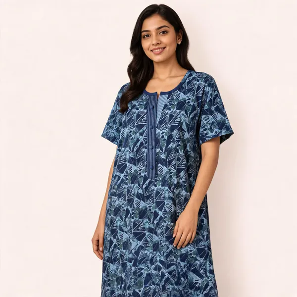 Blue_Popcorn_Cotton_Printed_Straight_Fit_Nighty_For_Women