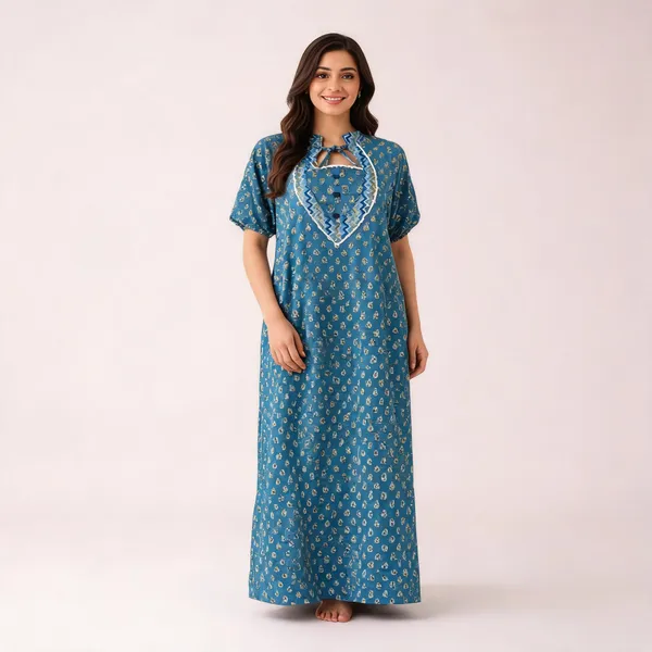 Blue_Cotton_Jaipuri_Printed_Relaxed_Fit_Nighty_For_Women