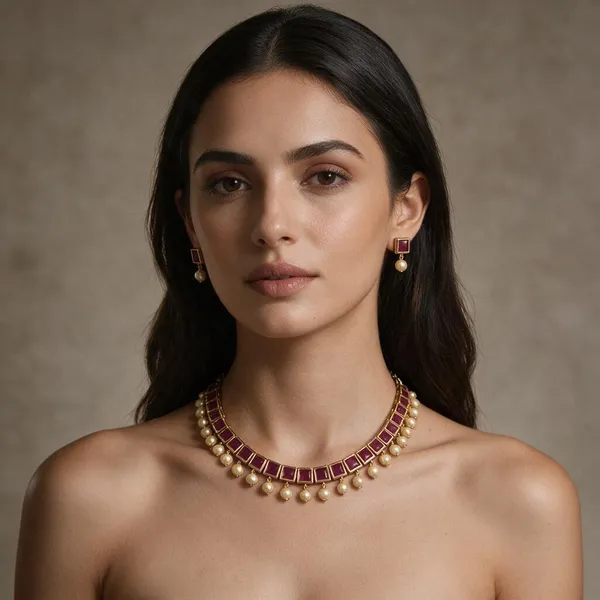 Golden_Brass_Square_Ruby_Ad_Necklace_Set_For_Women