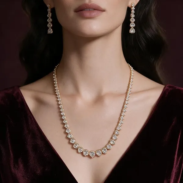 Golden_Brass_Cz_Solitaire_Necklace_Set_For_Women