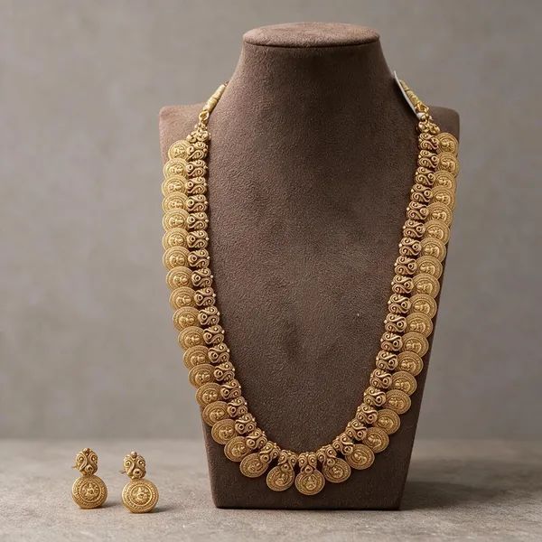 Golden_Brass_Antique_Lakshmi_Kaasu_Haram_Set_For_Women