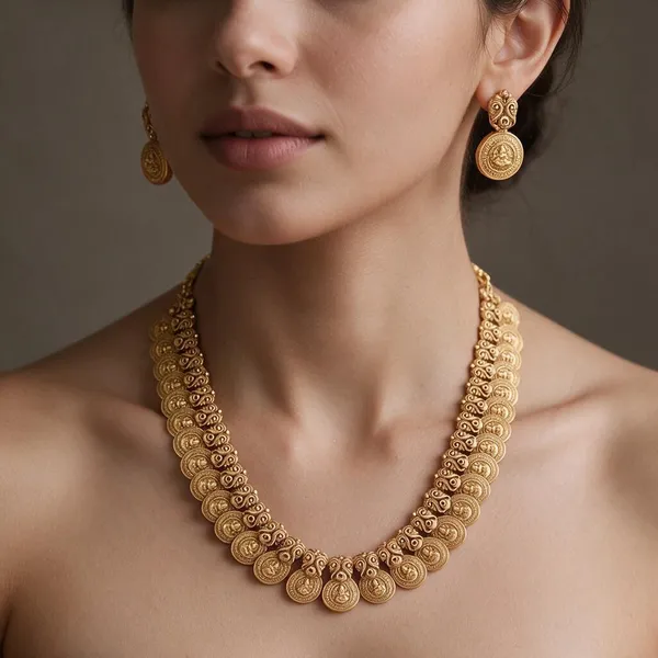 Golden_Brass_Antique_Lakshmi_Kaasu_Haram_Set_For_Women