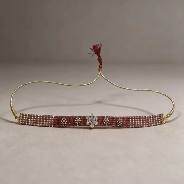 Ruby_Brass_Champagne_Ad_Beads_Choker_For_Women