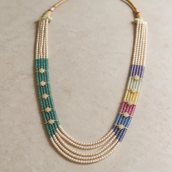 Multicolour_Brass_Ad_Beads_5-Line_Mala_For_Women