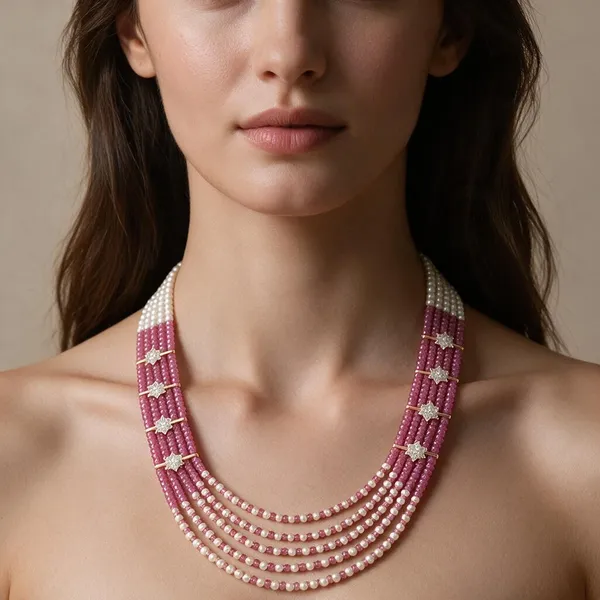 Dark_Pink_Brass_Ad_Beads_5-Line_Mala_For_Women