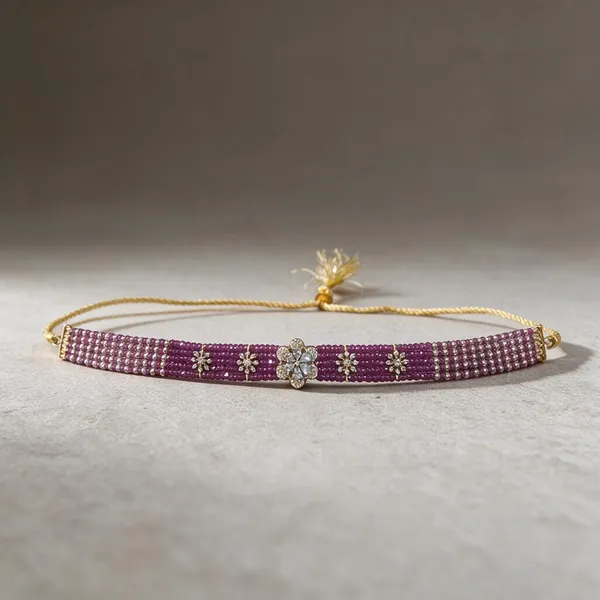 Dark_Pink_Brass_Ad_Beads_Choker_For_Women