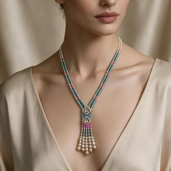 Sky_Blue_Ad_Beads_Brass_Necklace_For_Women