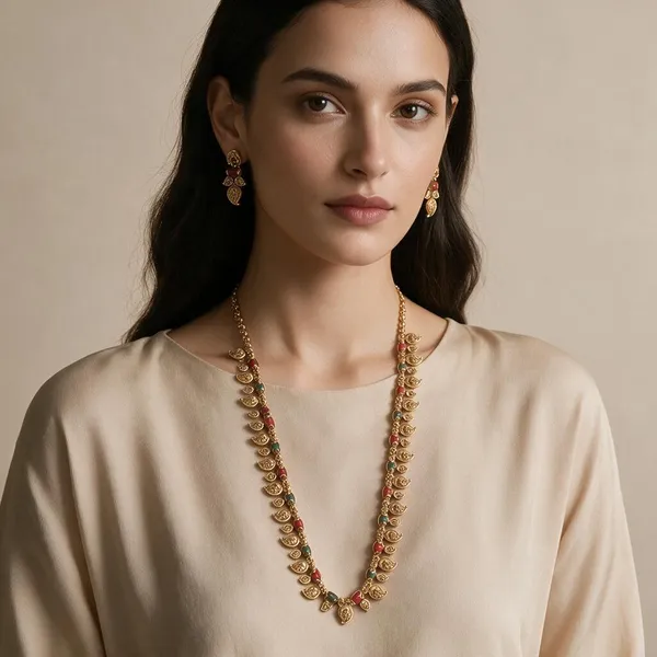 Golden_Brass_Antique_Coral_Jade_Mango_Haram_Set_For_Women