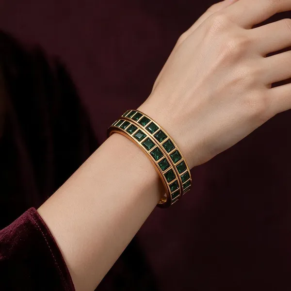 Green_Stone_Square_Brass_Bangles_For_Women