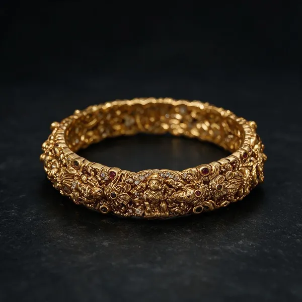 Golden_Brass_Antique_Lakshmi_Kada_For_Women