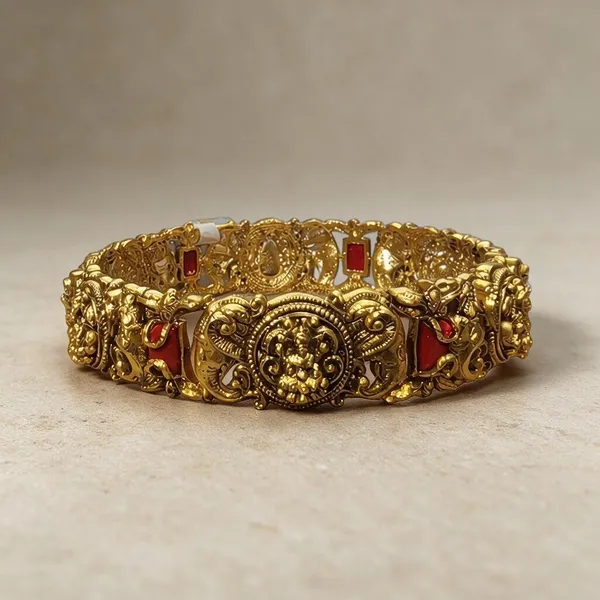 Golden_Brass_Antique_Coral_Lakshmi_Bangles_For_Women