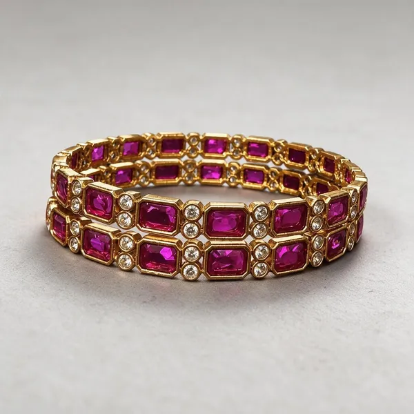 Golden_Brass_Matte_Square_Ruby_Stone_Bangles_For_Women