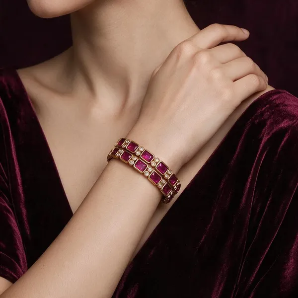 Golden_Brass_Matte_Square_Ruby_Stone_Bangles_For_Women