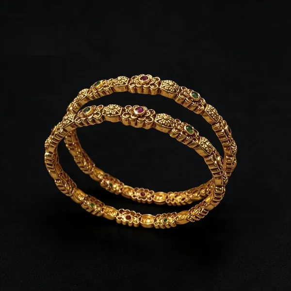 Golden_Brass_Antique_Thin_Bangles_For_Women