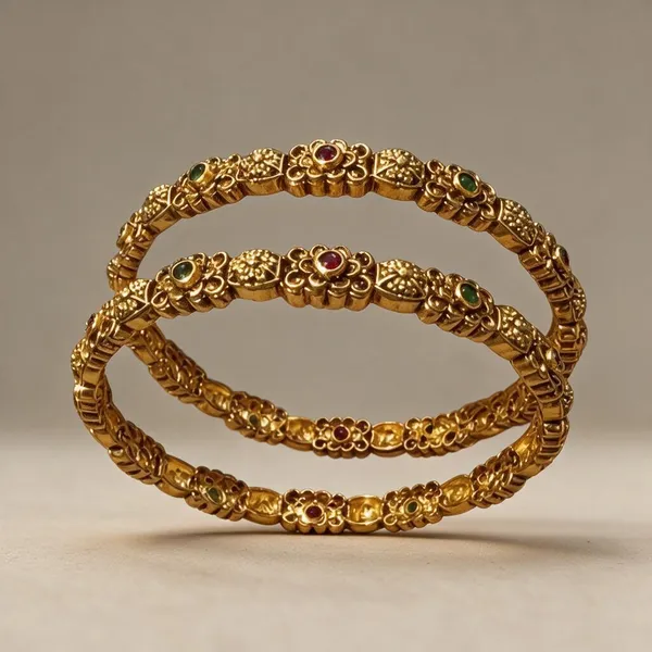 Golden_Brass_Antique_Thin_Bangles_For_Women