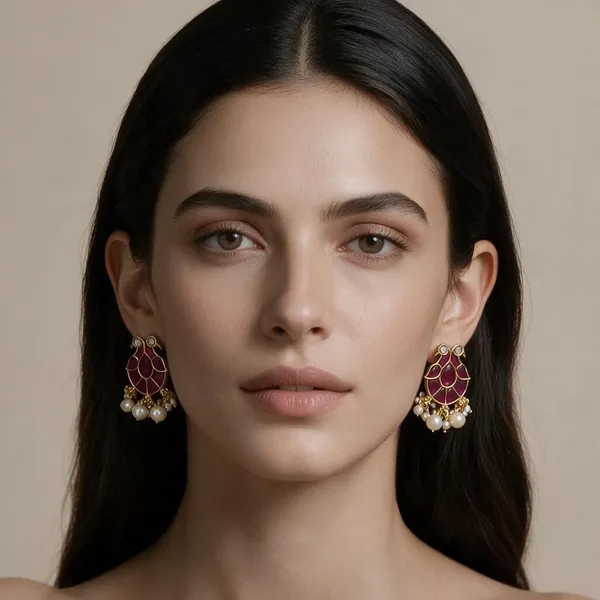 Green_Pink_Brass_Jadau_Gandaberunda_Stud_Earrings_For_Women