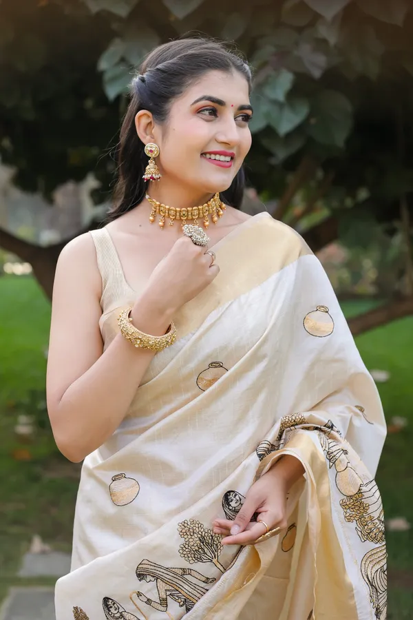 Off_White_Assam_Silk_Embroidered_Saree_For_Women