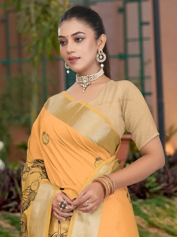 Mustard_Yellow_Matka_Silk_Traditional_Motif_Saree_For_Women