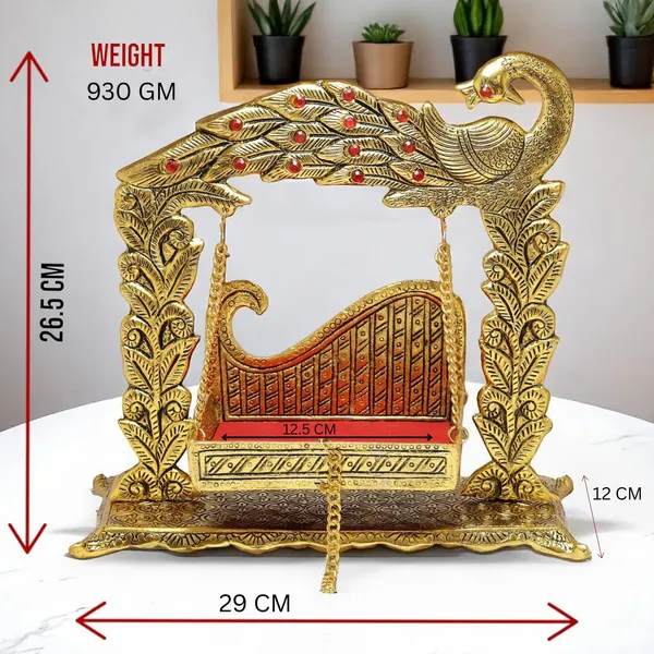 Gold_Tone_Metal_Peacock_Decorative_Swing_Showpiece
