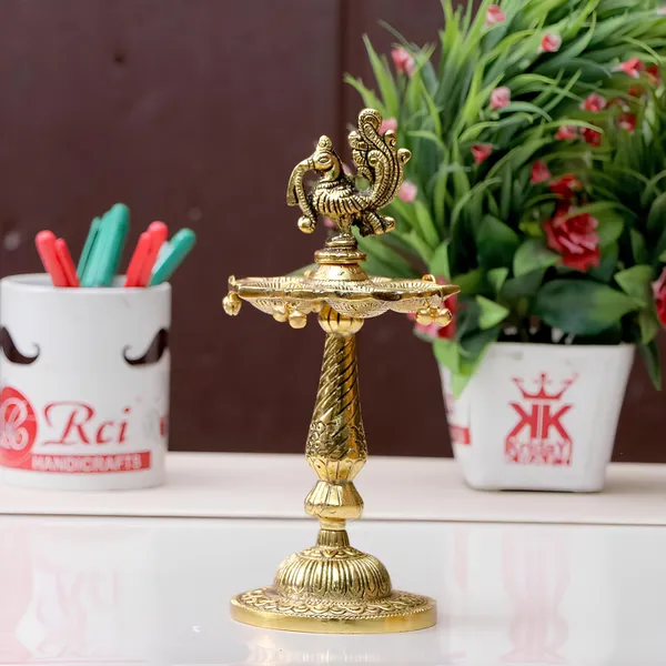 Aluminium_Traditional_Peacock_Multi-Wick_Diya_Stand