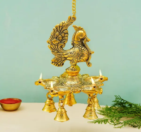 Brass_Traditional_Peacock_Hanging_Diya_Lamp