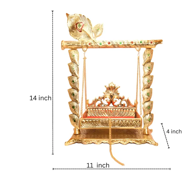 Gold_Tone_Religious_Peacock_Motif_Jhula_Swing