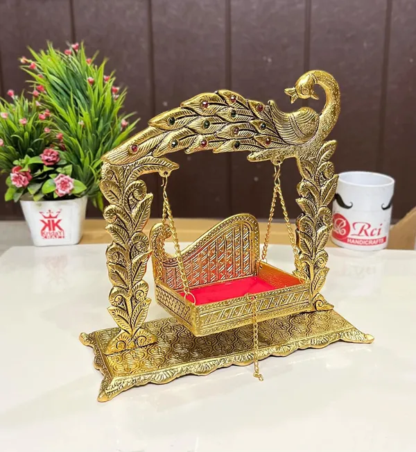 Gold_Tone_Metal_Peacock_Decorative_Swing_Showpiece