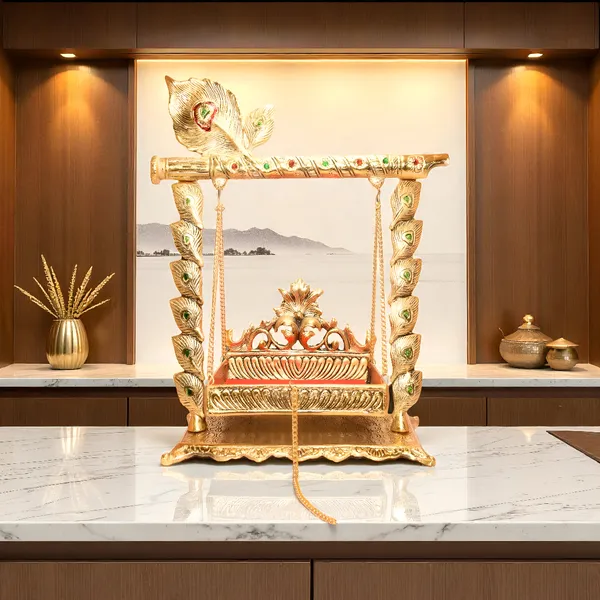 Gold_Tone_Religious_Peacock_Motif_Jhula_Swing