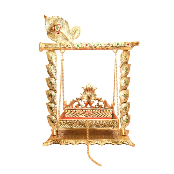 Gold_Tone_Religious_Peacock_Motif_Jhula_Swing